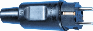 Stekker rubber 16A Zwart (Kopp)